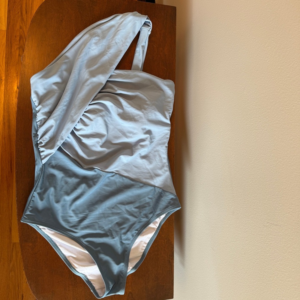 NWT Cupshe One ShoulderTummy Control One-Piece Swimsuit | Blue | Size Large